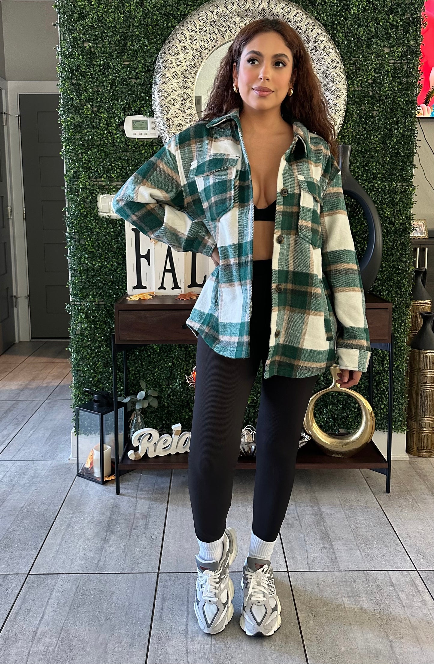 Your Fav Plaid Shacket (Green)