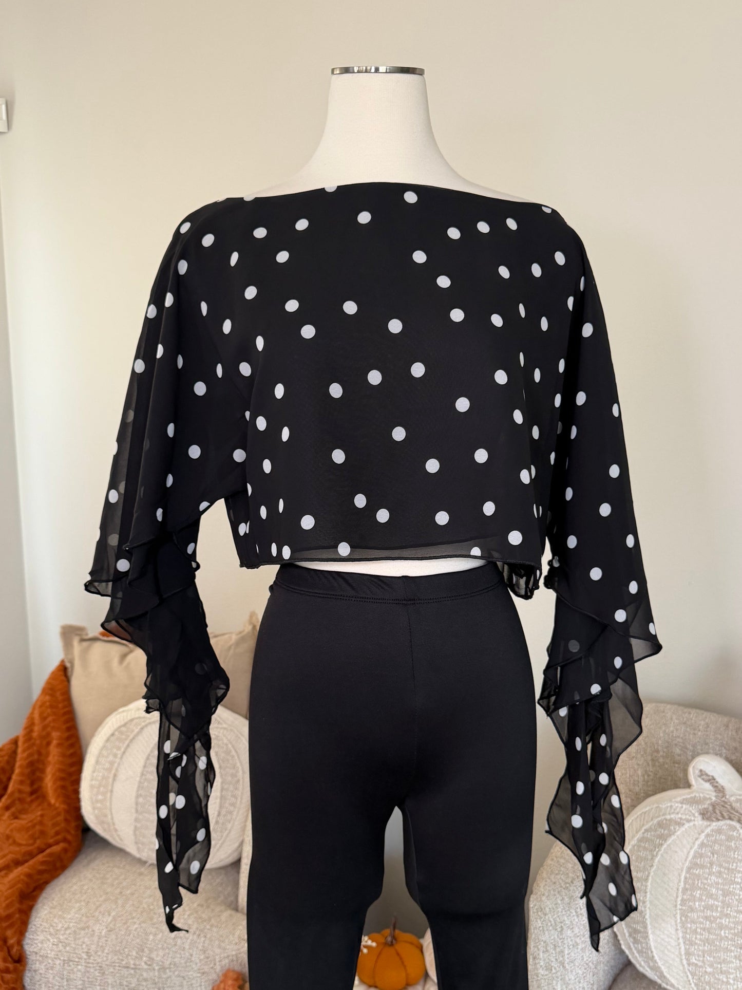 Pretty In Polka Dot One Shoulder Top
