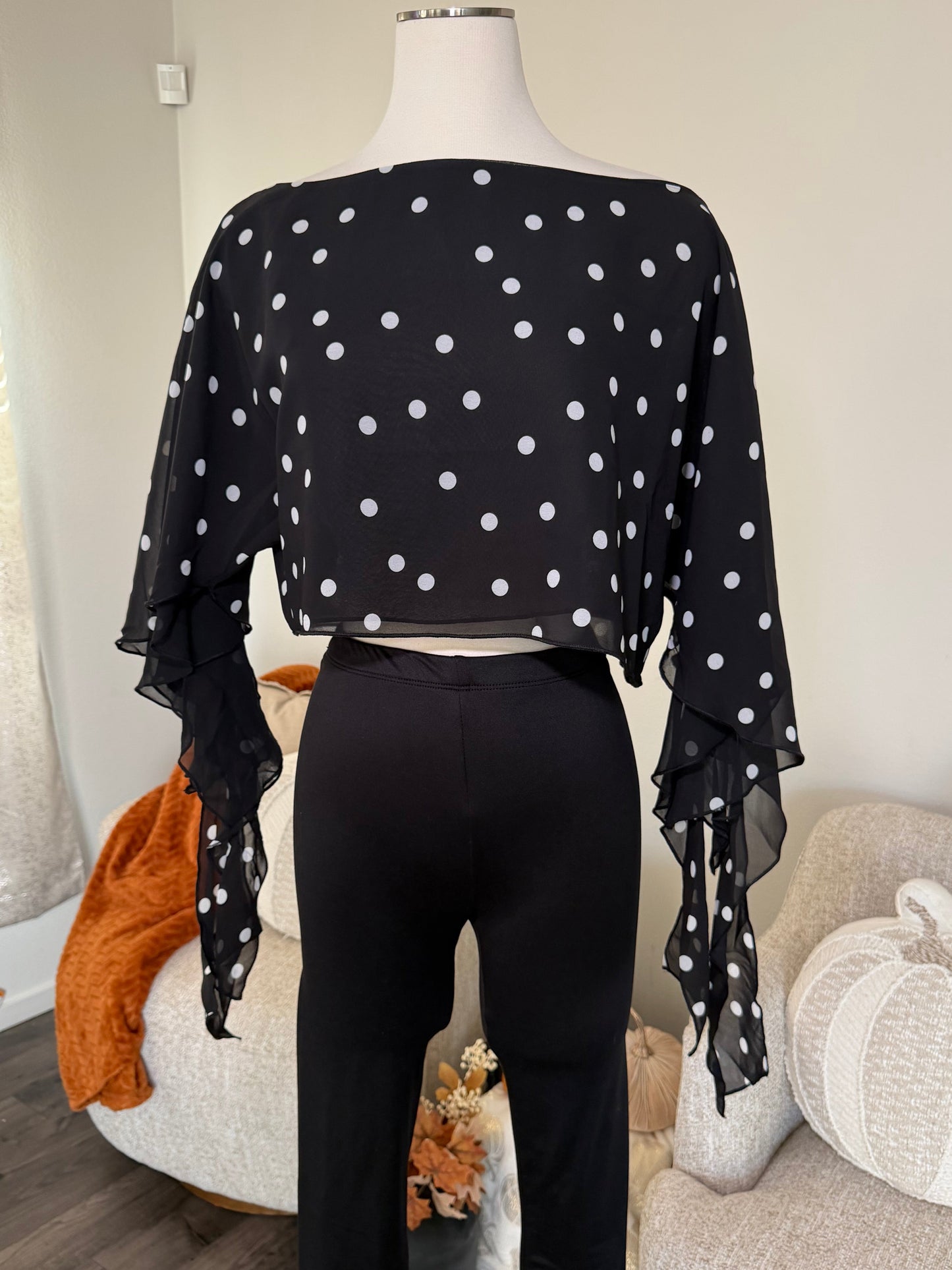 Pretty In Polka Dot One Shoulder Top