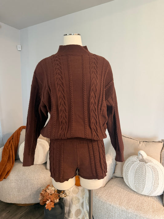 Autumn Girl Mid Rise Sweater Shorts