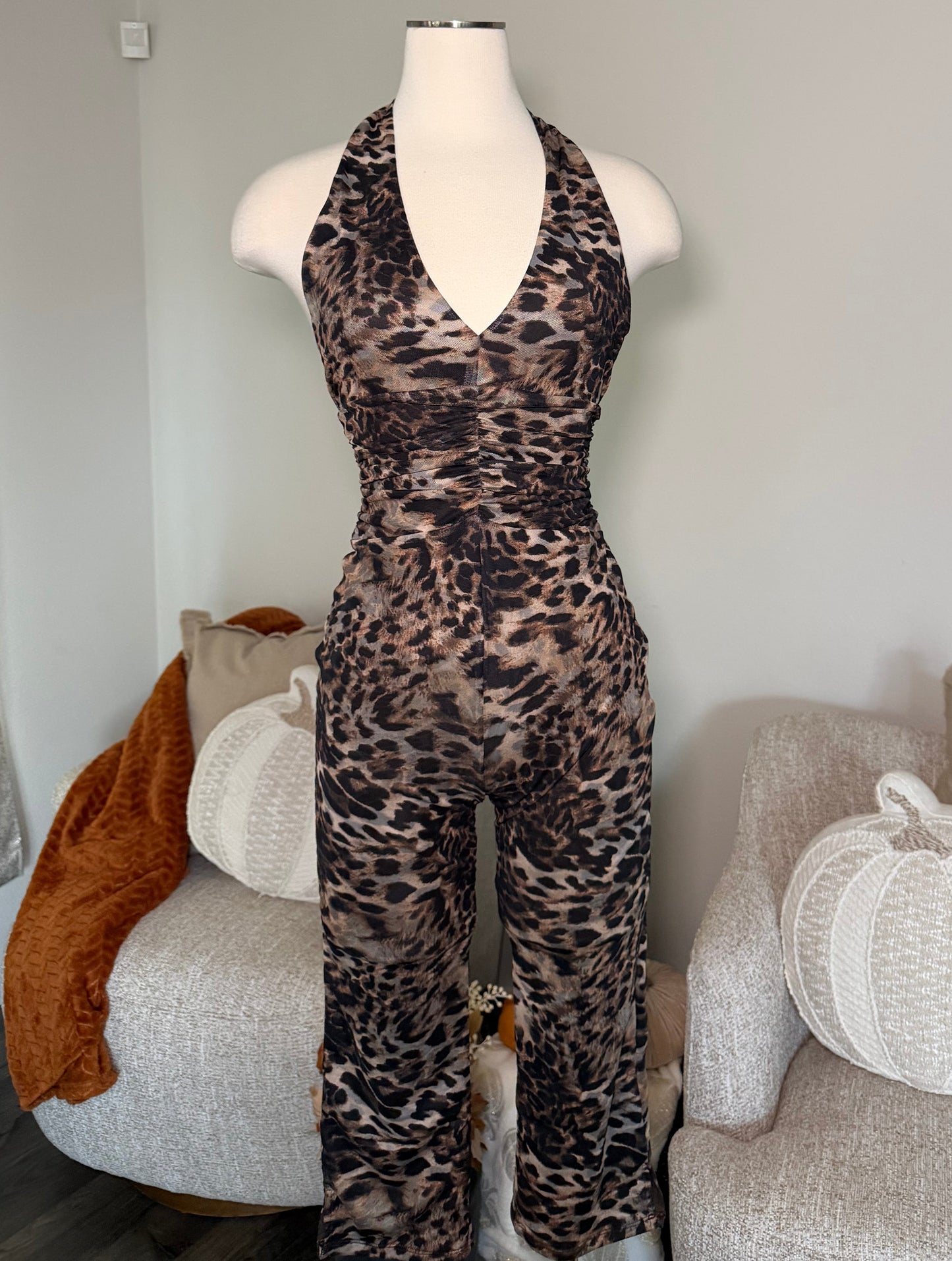 She's Been Spotted Leopard Jumpsuit