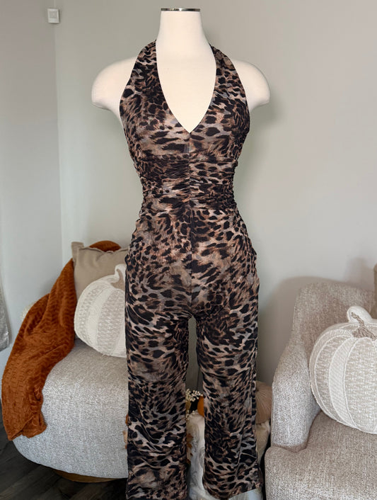 She's Been Spotted Leopard Jumpsuit