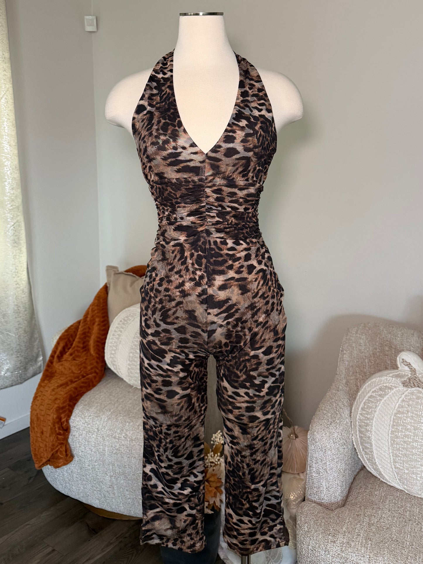 She's Been Spotted Leopard Jumpsuit